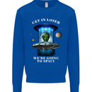 Get in Loser Funny Alien UFO Mens Sweatshirt Jumper Royal Blue