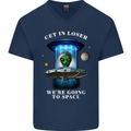 Get in Loser Funny Alien UFO Mens V-Neck Cotton T-Shirt Navy Blue