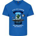 Get in Loser Funny Alien UFO Mens V-Neck Cotton T-Shirt Royal Blue