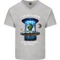 Get in Loser Funny Alien UFO Mens V-Neck Cotton T-Shirt Sports Grey