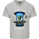 Get in Loser Funny Alien UFO Mens V-Neck Cotton T-Shirt Sports Grey