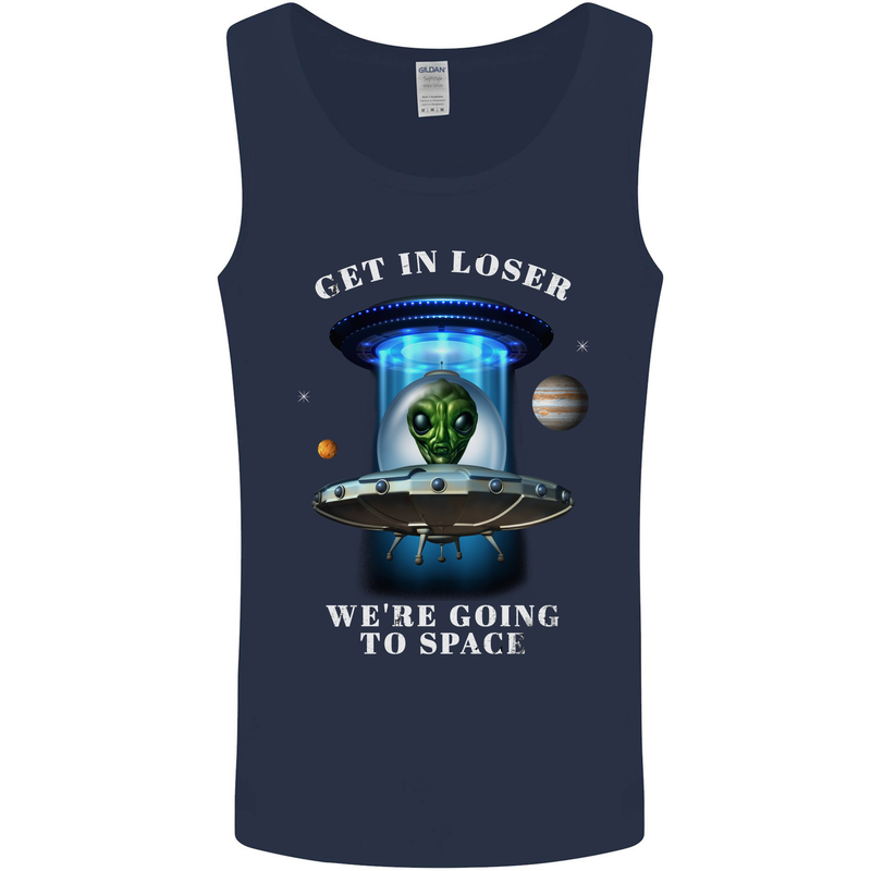Get in Loser Funny Alien UFO Mens Vest Tank Top Navy Blue