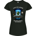 Get in Loser Funny Alien UFO Womens Petite Cut T-Shirt Black