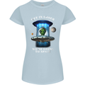 Get in Loser Funny Alien UFO Womens Petite Cut T-Shirt Light Blue