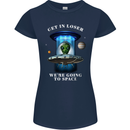 Get in Loser Funny Alien UFO Womens Petite Cut T-Shirt Navy Blue