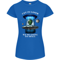 Get in Loser Funny Alien UFO Womens Petite Cut T-Shirt Royal Blue