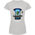 Get in Loser Funny Alien UFO Womens Petite Cut T-Shirt Sports Grey