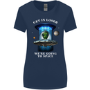 Get in Loser Funny Alien UFO Womens Wider Cut T-Shirt Navy Blue