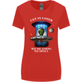Get in Loser Funny Alien UFO Womens Wider Cut T-Shirt Red