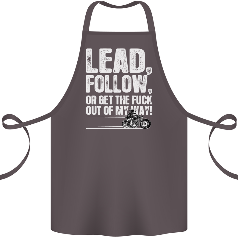 Get out of My Way Funny Biker Motorcycle Cotton Apron 100% Organic Dark Grey