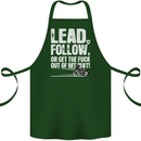 Get out of My Way Funny Biker Motorcycle Cotton Apron 100% Organic Forest Green