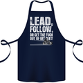Get out of My Way Funny Biker Motorcycle Cotton Apron 100% Organic Navy Blue