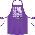 Get out of My Way Funny Biker Motorcycle Cotton Apron 100% Organic Purple