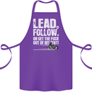 Get out of My Way Funny Biker Motorcycle Cotton Apron 100% Organic Purple