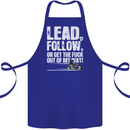 Get out of My Way Funny Biker Motorcycle Cotton Apron 100% Organic Royal Blue