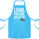 Get out of My Way Funny Biker Motorcycle Cotton Apron 100% Organic Turquoise