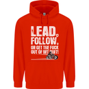 Get out of My Way Funny Biker Motorcycle Mens 80% Cotton Hoodie Bright Red