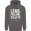 Get out of My Way Funny Biker Motorcycle Mens 80% Cotton Hoodie Charcoal