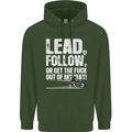 Get out of My Way Funny Biker Motorcycle Mens 80% Cotton Hoodie Forest Green
