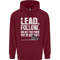 Get out of My Way Funny Biker Motorcycle Mens 80% Cotton Hoodie Maroon
