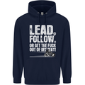 Get out of My Way Funny Biker Motorcycle Mens 80% Cotton Hoodie Navy Blue