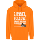 Get out of My Way Funny Biker Motorcycle Mens 80% Cotton Hoodie Orange