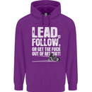 Get out of My Way Funny Biker Motorcycle Mens 80% Cotton Hoodie Purple