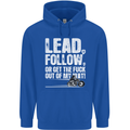 Get out of My Way Funny Biker Motorcycle Mens 80% Cotton Hoodie Royal Blue