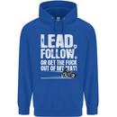 Get out of My Way Funny Biker Motorcycle Mens 80% Cotton Hoodie Royal Blue