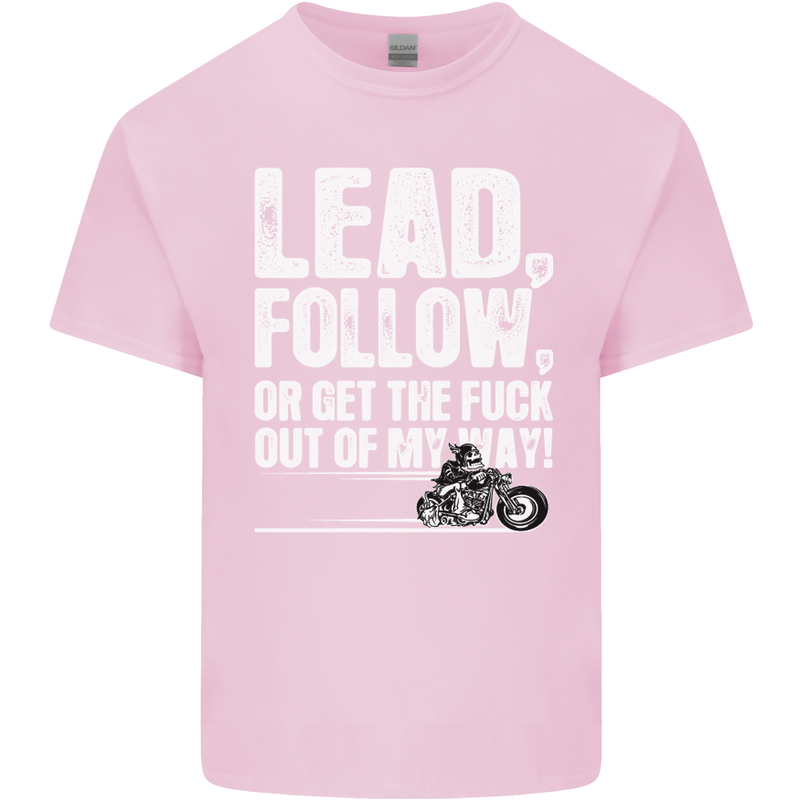 Get out of My Way Funny Biker Motorcycle Mens Cotton T-Shirt Tee Top Light Pink