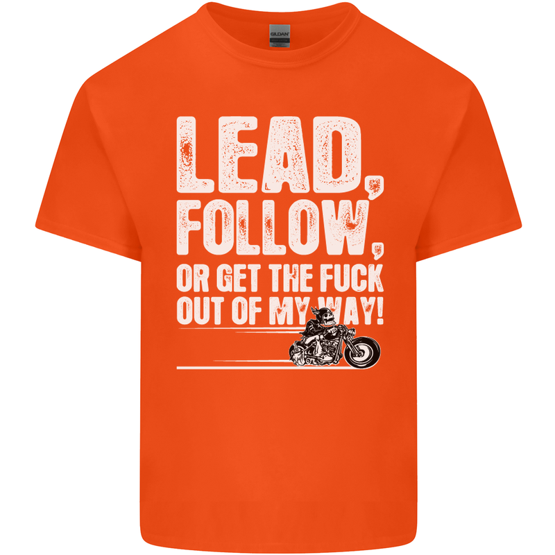 Get out of My Way Funny Biker Motorcycle Mens Cotton T-Shirt Tee Top Orange