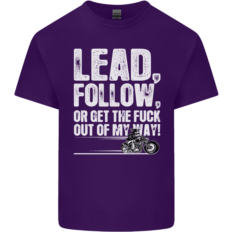 Get out of My Way Funny Biker Motorcycle Mens Cotton T-Shirt Tee Top Purple