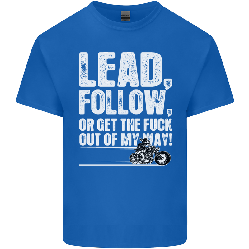 Get out of My Way Funny Biker Motorcycle Mens Cotton T-Shirt Tee Top Royal Blue