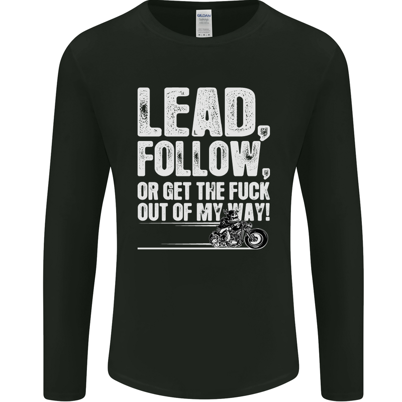 Get out of My Way Funny Biker Motorcycle Mens Long Sleeve T-Shirt Black