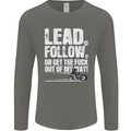 Get out of My Way Funny Biker Motorcycle Mens Long Sleeve T-Shirt Charcoal