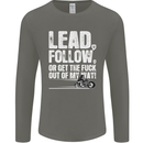 Get out of My Way Funny Biker Motorcycle Mens Long Sleeve T-Shirt Charcoal