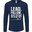 Get out of My Way Funny Biker Motorcycle Mens Long Sleeve T-Shirt Navy Blue