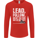 Get out of My Way Funny Biker Motorcycle Mens Long Sleeve T-Shirt Red