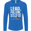 Get out of My Way Funny Biker Motorcycle Mens Long Sleeve T-Shirt Royal Blue