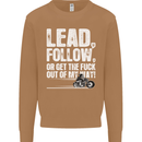Get out of My Way Funny Biker Motorcycle Mens Sweatshirt Jumper Caramel Latte