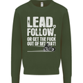 Get out of My Way Funny Biker Motorcycle Mens Sweatshirt Jumper Forest Green