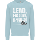 Get out of My Way Funny Biker Motorcycle Mens Sweatshirt Jumper Light Blue