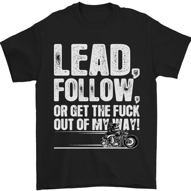 Get out of My Way Funny Biker Motorcycle Mens T-Shirt Cotton Gildan Black