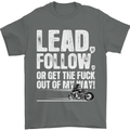 Get out of My Way Funny Biker Motorcycle Mens T-Shirt Cotton Gildan Charcoal