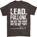 Get out of My Way Funny Biker Motorcycle Mens T-Shirt Cotton Gildan Dark Chocolate