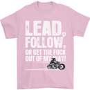 Get out of My Way Funny Biker Motorcycle Mens T-Shirt Cotton Gildan Light Pink