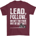 Get out of My Way Funny Biker Motorcycle Mens T-Shirt Cotton Gildan Maroon