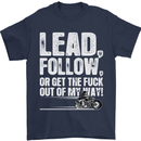 Get out of My Way Funny Biker Motorcycle Mens T-Shirt Cotton Gildan Navy Blue