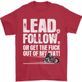 Get out of My Way Funny Biker Motorcycle Mens T-Shirt Cotton Gildan Red
