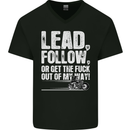 Get out of My Way Funny Biker Motorcycle Mens V-Neck Cotton T-Shirt Black